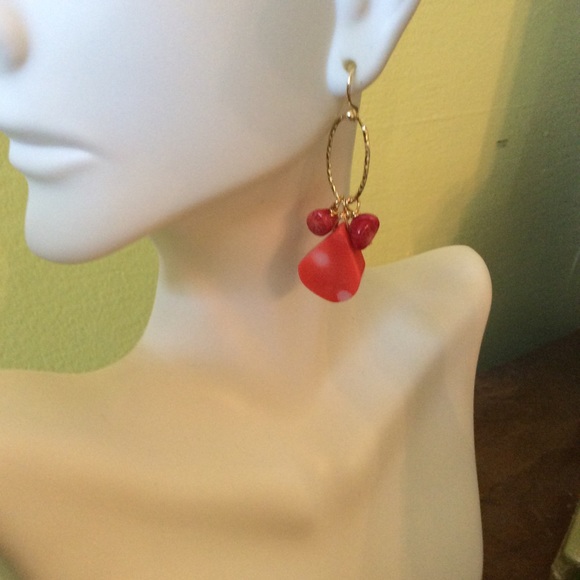 Barse NWT Pretty Gold Earrings with Genuine Stones - Picture 3 of 3